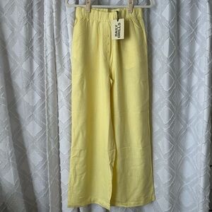 Daily Drills Yellow Linen Resort Pants